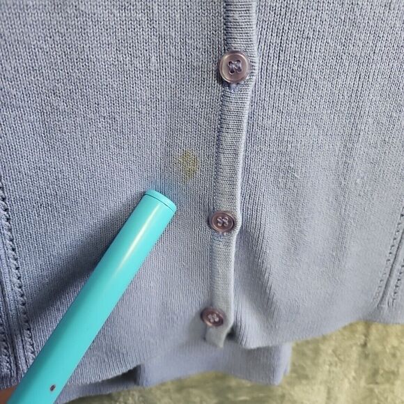 Tailor B Moss Women's Lg 2 Piece Lavender Sweater Vintage Hong Kong Flaw - Picture 4 of 15